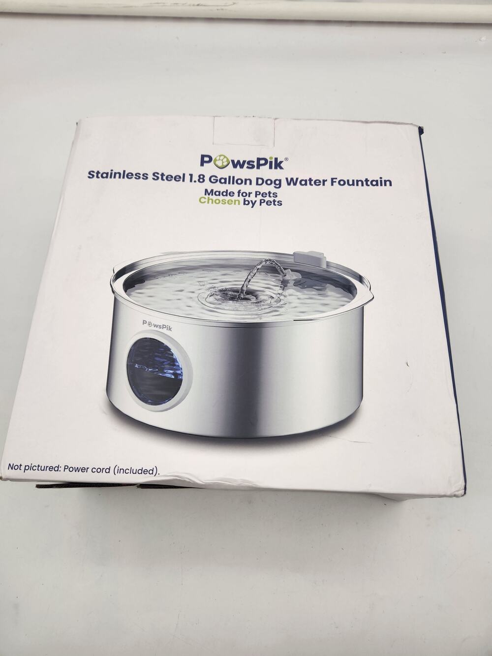 PetSafe/PowPix Stainless Steel 1.8 Gallon Dog Water Fountain